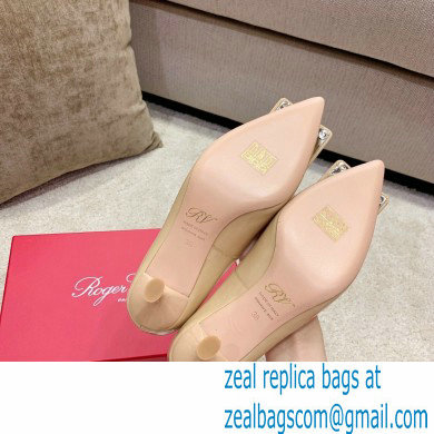 Roger Vivier Heel 2cm/6.5cm/8.5cm Viv' In The City Lacquered Buckle Ballerinas/Pumps Patent Nude - Click Image to Close