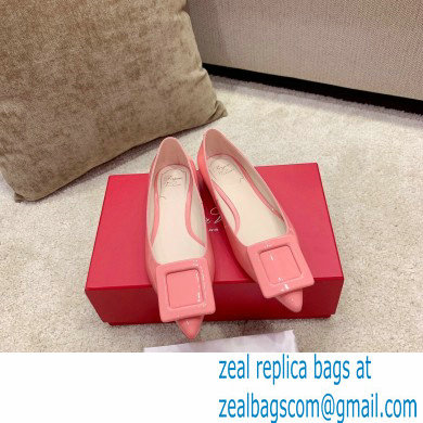 Roger Vivier Heel 2cm/6.5cm/8.5cm Viv' In The City Lacquered Buckle Ballerinas/Pumps Patent Pink