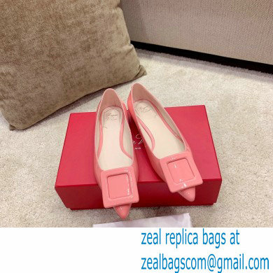 Roger Vivier Heel 2cm/6.5cm/8.5cm Viv' In The City Lacquered Buckle Ballerinas/Pumps Patent Pink - Click Image to Close