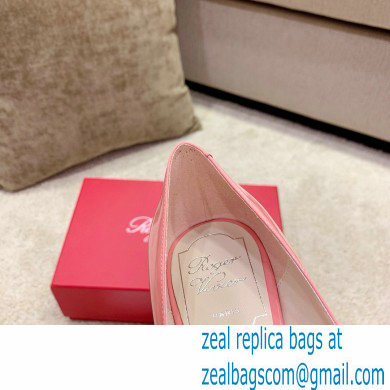 Roger Vivier Heel 2cm/6.5cm/8.5cm Viv' In The City Lacquered Buckle Ballerinas/Pumps Patent Pink