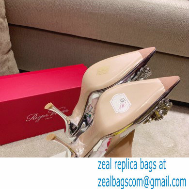 Roger Vivier Heel 4.5cm/8.5cm Flower Strass Buckle Pumps Mirror Silver - Click Image to Close