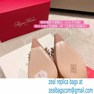 Roger Vivier Heel 4.5cm/8.5cm Flower Strass Buckle Pumps Satin Nude