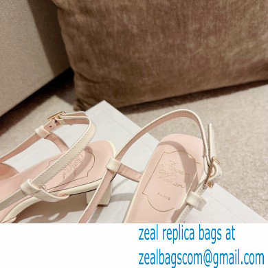 Roger Vivier Heel 4.5cm Belle Vivier Metal Buckle Slingback Pumps in Patent Leather White