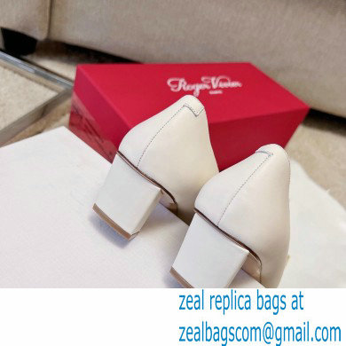 Roger Vivier Heel 4.5cm Stone Buckle Pumps in White