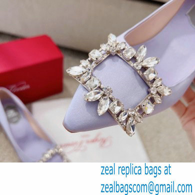 Roger Vivier Heel 4.5cm Strass Buckle Pumps in Satin Lilac - Click Image to Close