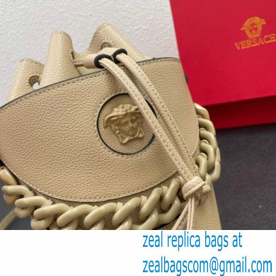 Versace La Medusa Chain Bucket Bag Beige