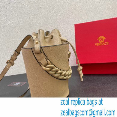 Versace La Medusa Chain Bucket Bag Beige