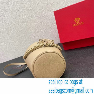 Versace La Medusa Chain Bucket Bag Beige