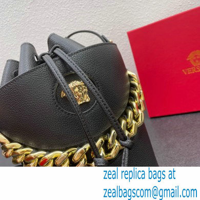 Versace La Medusa Chain Bucket Bag Black/Gold