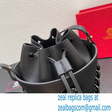 Versace La Medusa Chain Bucket Bag Black