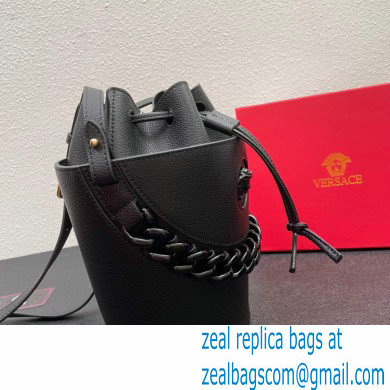 Versace La Medusa Chain Bucket Bag Black - Click Image to Close