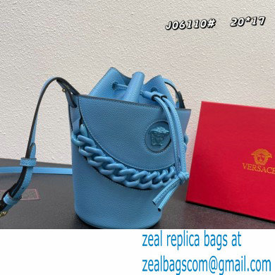 Versace La Medusa Chain Bucket Bag Blue - Click Image to Close