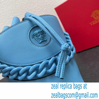 Versace La Medusa Chain Bucket Bag Blue