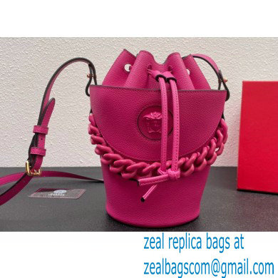 Versace La Medusa Chain Bucket Bag Fuchsia