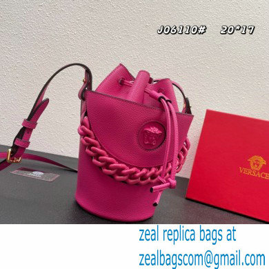 Versace La Medusa Chain Bucket Bag Fuchsia