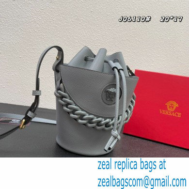 Versace La Medusa Chain Bucket Bag Gray - Click Image to Close