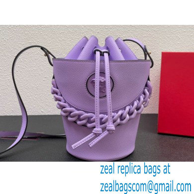 Versace La Medusa Chain Bucket Bag Lilac