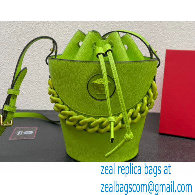Versace La Medusa Chain Bucket Bag Lime Green