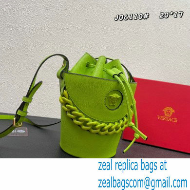 Versace La Medusa Chain Bucket Bag Lime Green - Click Image to Close