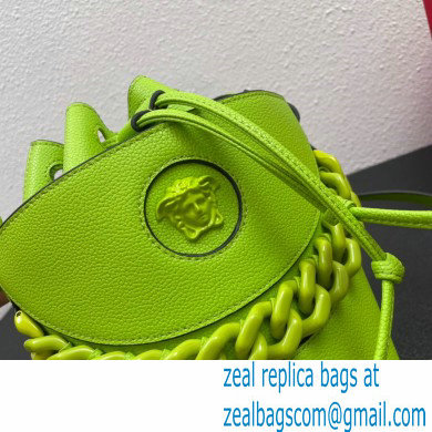 Versace La Medusa Chain Bucket Bag Lime Green