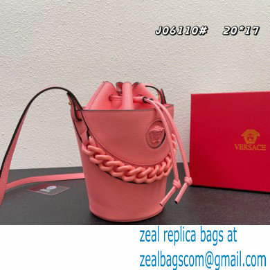 Versace La Medusa Chain Bucket Bag Pink