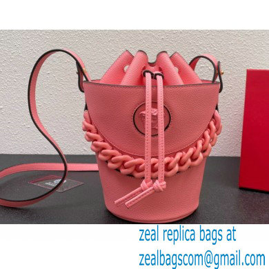 Versace La Medusa Chain Bucket Bag Pink