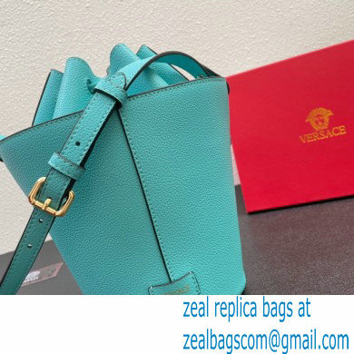 Versace La Medusa Chain Bucket Bag Turquoise Blue