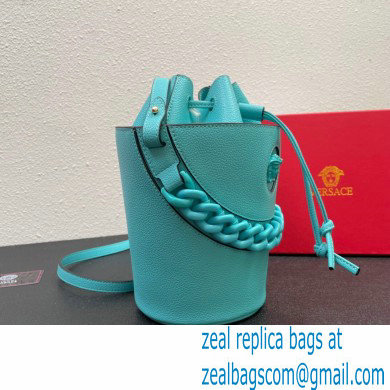 Versace La Medusa Chain Bucket Bag Turquoise Blue - Click Image to Close