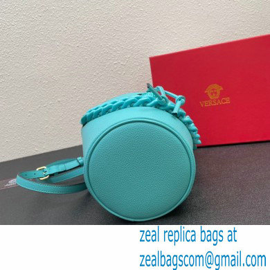 Versace La Medusa Chain Bucket Bag Turquoise Blue