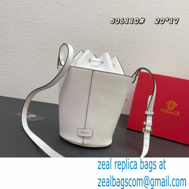 Versace La Medusa Chain Bucket Bag White