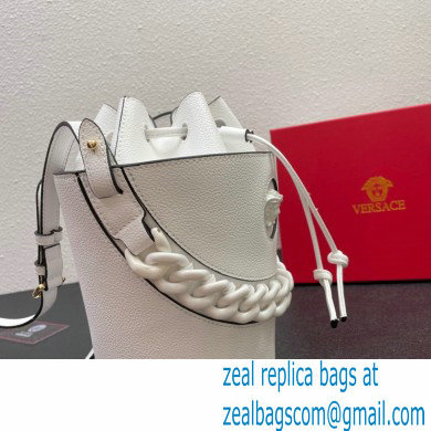 Versace La Medusa Chain Bucket Bag White - Click Image to Close