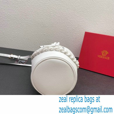 Versace La Medusa Chain Bucket Bag White