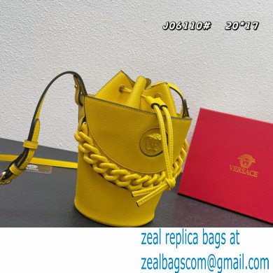 Versace La Medusa Chain Bucket Bag Yellow