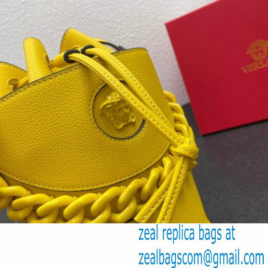 Versace La Medusa Chain Bucket Bag Yellow