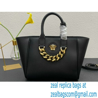 Versace La Medusa Chain Tote Bag Black/Gold