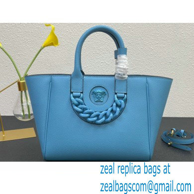 Versace La Medusa Chain Tote Bag Blue - Click Image to Close