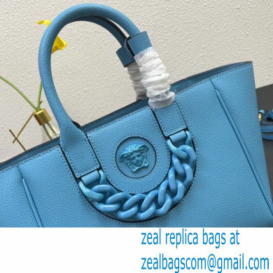 Versace La Medusa Chain Tote Bag Blue