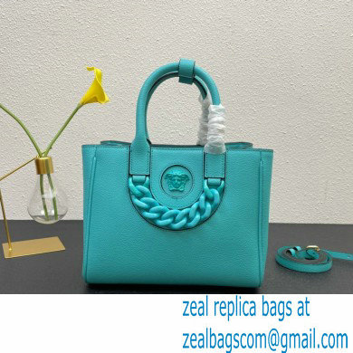 Versace La Medusa Chain Tote Bag Turquoise Blue - Click Image to Close