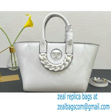 Versace La Medusa Chain Tote Bag White