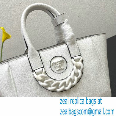 Versace La Medusa Chain Tote Bag White - Click Image to Close