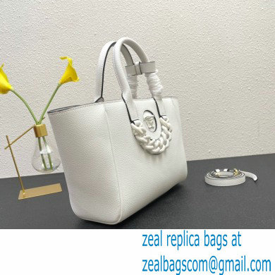 Versace La Medusa Chain Tote Bag White