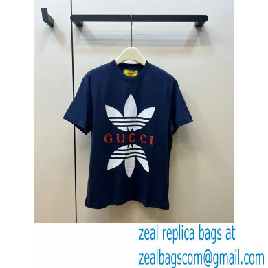 adidas x Gucci cotton jersey T-shirt blue 2022