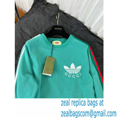 adidas x Gucci cotton jersey sweatshirt green 2022