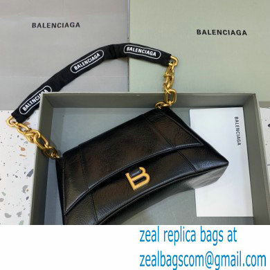 balenciaga black calfskin downtown small shoulder bag with chain - Click Image to Close