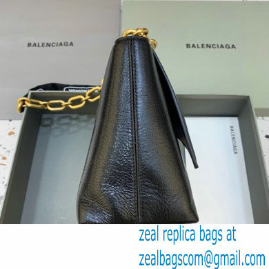 balenciaga black calfskin downtown small shoulder bag with chain - Click Image to Close