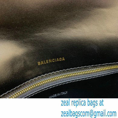 balenciaga black calfskin downtown small shoulder bag with chain