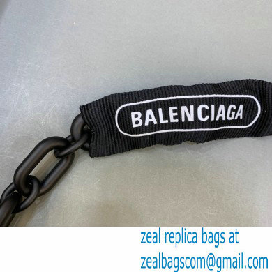 balenciaga black crocodile pattern downtown small shoulder bag with chain