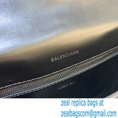 balenciaga black crocodile pattern downtown small shoulder bag with chain - Click Image to Close