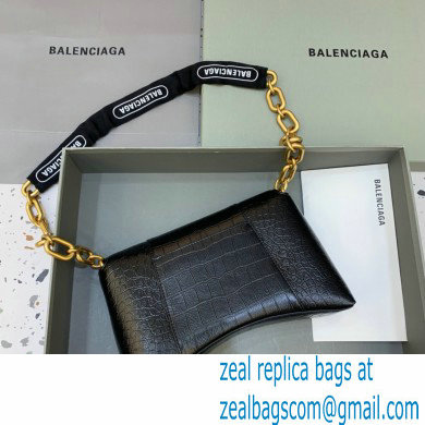balenciaga downtown XS shoulder bag with chain black