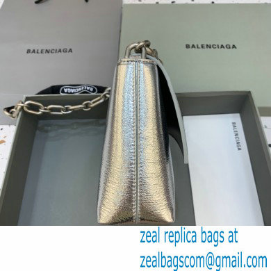 balenciaga downtown XS shoulder bag with chain silver